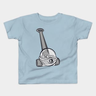 Black And White Corn Popper With Blue Background Kids T-Shirt